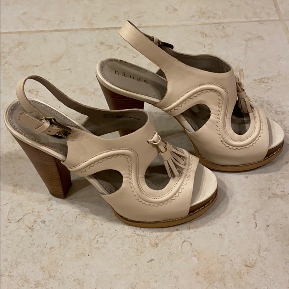 Hinge cream heels